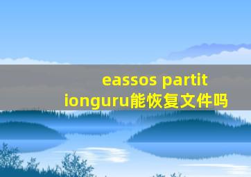 eassos partitionguru能恢复文件吗